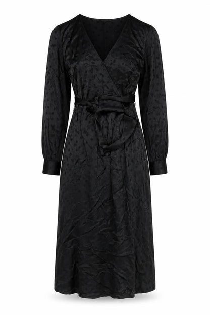 Per Una Womens Black Polka Dot Viscose A-Line Size 6 V-Neck Zip