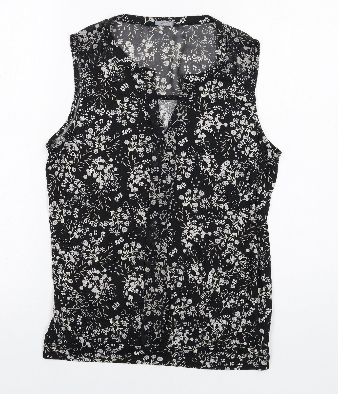 Womens UK Size 10 M&Co Black Basic Blouse