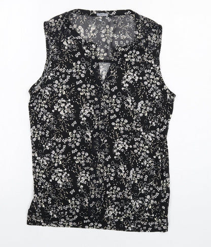 Womens UK Size 10 M&Co Black Basic Blouse