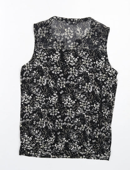 Womens UK Size 10 M&Co Black Basic Blouse