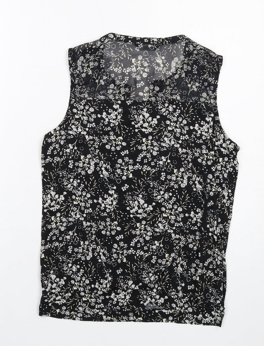 Womens UK Size 10 M&Co Black Basic Blouse