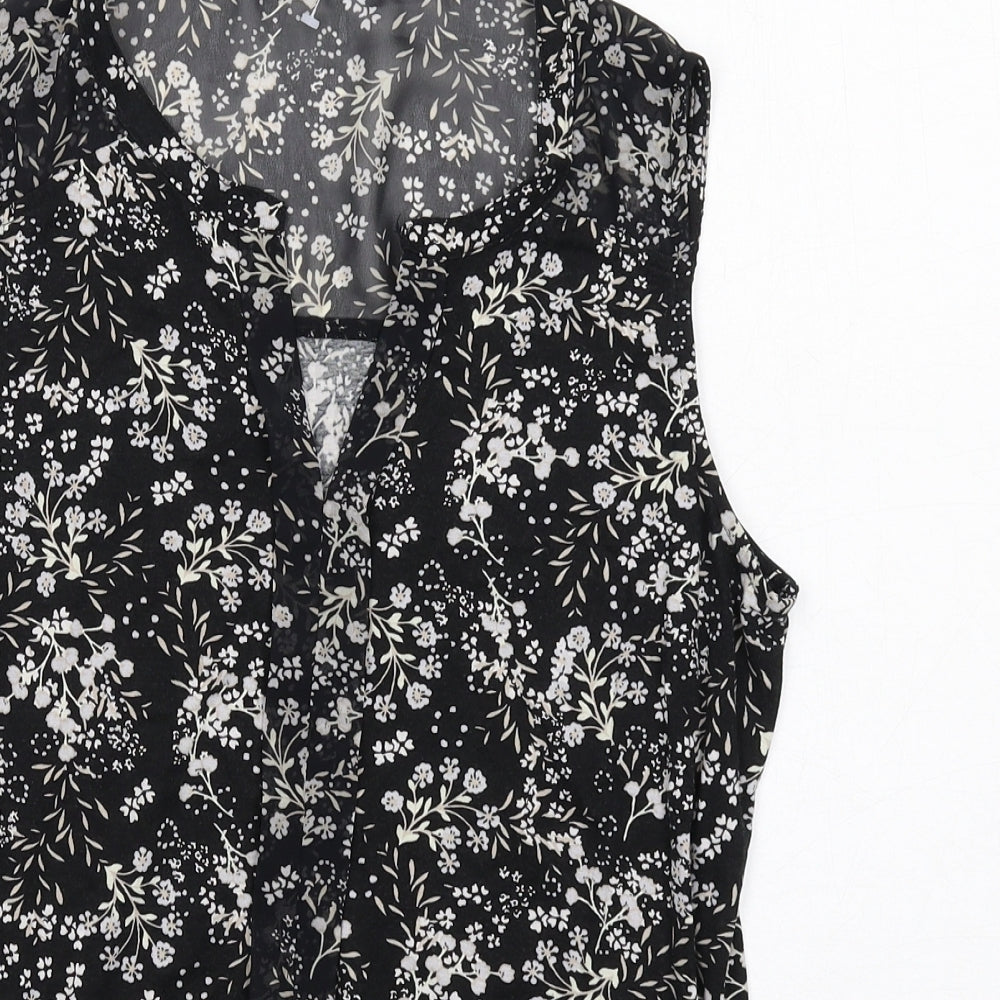 Womens UK Size 10 M&Co Black Basic Blouse