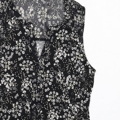 Womens UK Size 10 M&Co Black Basic Blouse