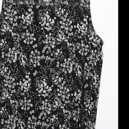 Womens UK Size 10 M&Co Black Basic Blouse