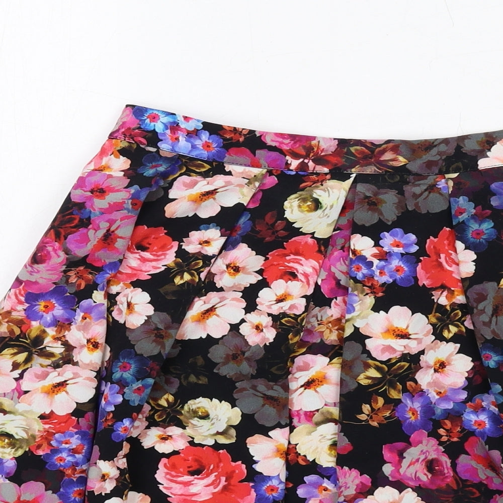 Oliver Bonas Womens Multicoloured Floral Polyester Swing Skirt Size 8