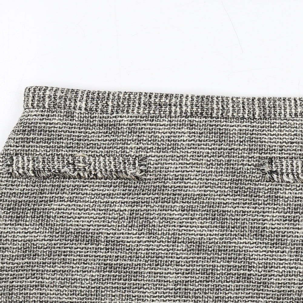 H&M Womens Beige Polyester A-Line Skirt Size 12 Zip