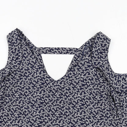 Womens UK Size 12 NEXT Blue Basic Blouse