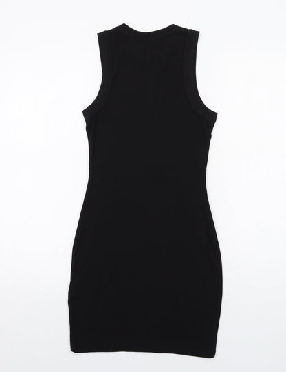 H&M Womens Black Polyester Bodycon Size XS Round Neck Pullover - Angelic