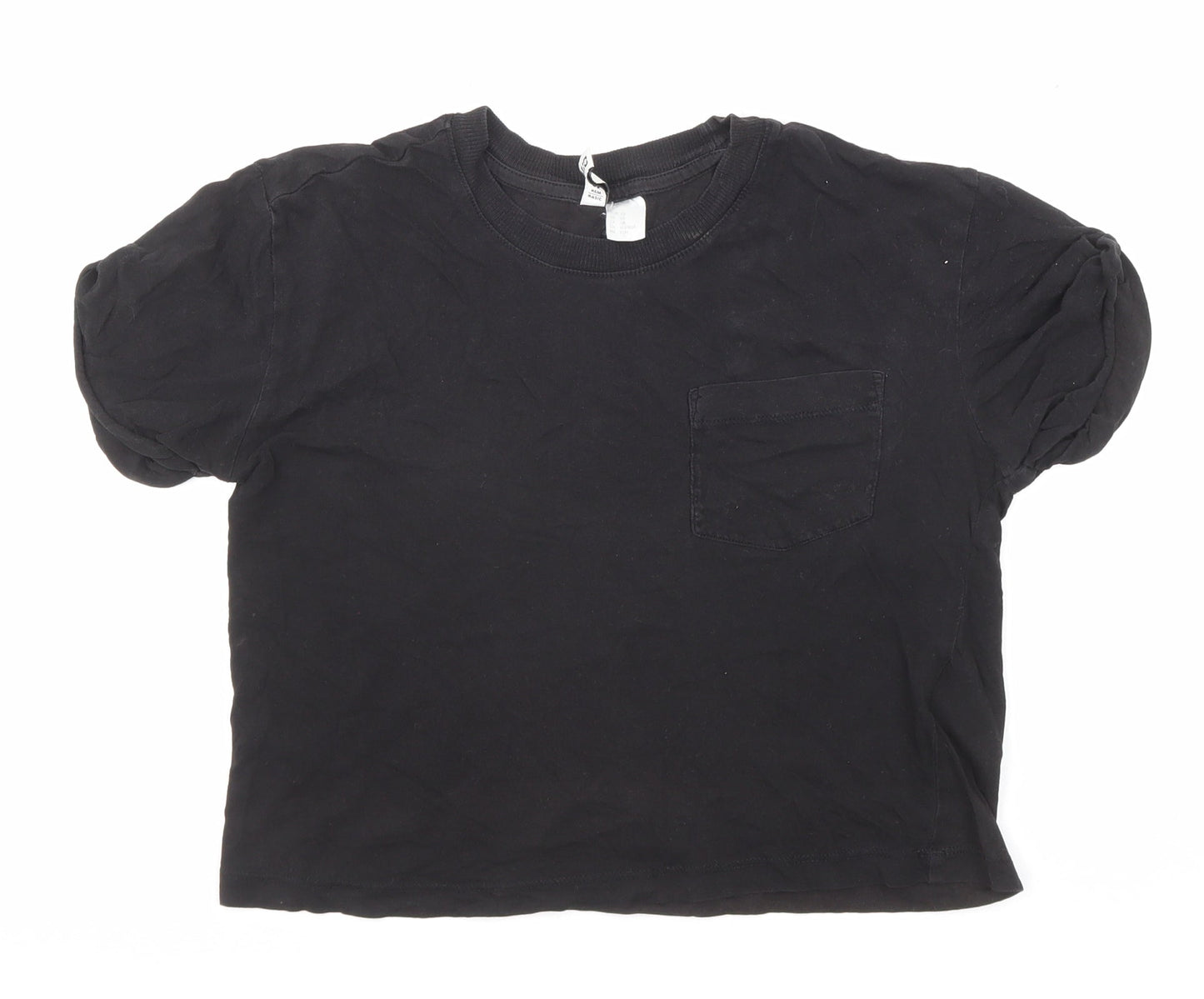 Womens UK Size XS Divided by H&M Black Basic T-Shirt