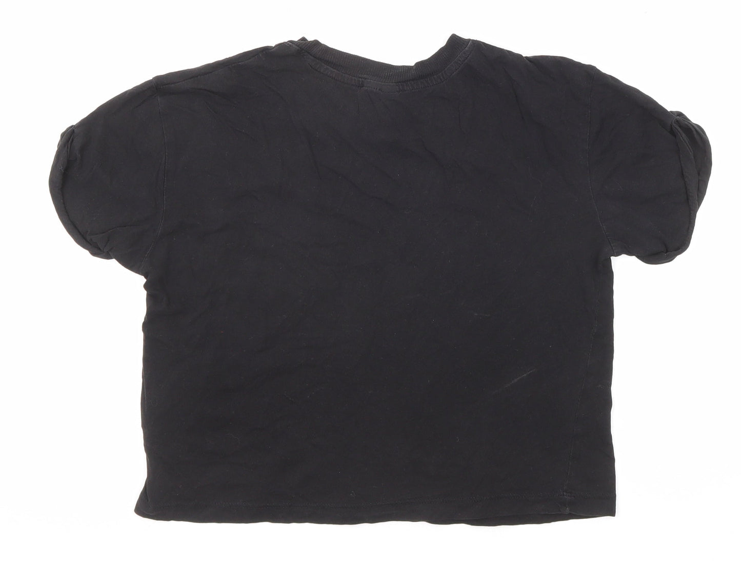 Womens UK Size XS Divided by H&M Black Basic T-Shirt
