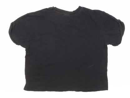 Womens UK Size XS Divided by H&M Black Basic T-Shirt