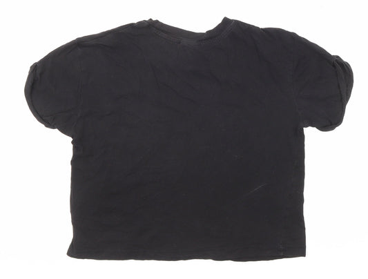 Womens UK Size XS Divided by H&M Black Basic T-Shirt
