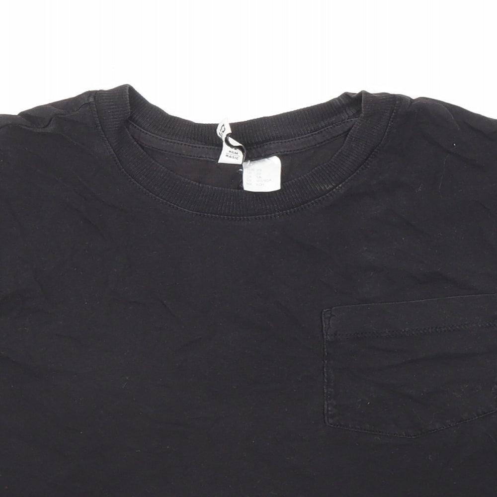 Womens UK Size XS Divided by H&M Black Basic T-Shirt