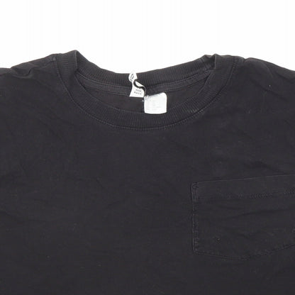 Womens UK Size XS Divided by H&M Black Basic T-Shirt