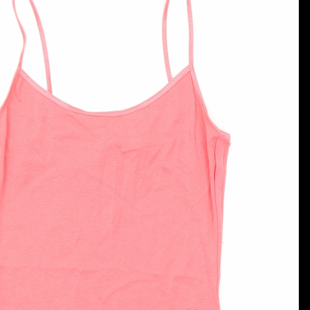 Womens UK Size L New Look Pink Basic Tank