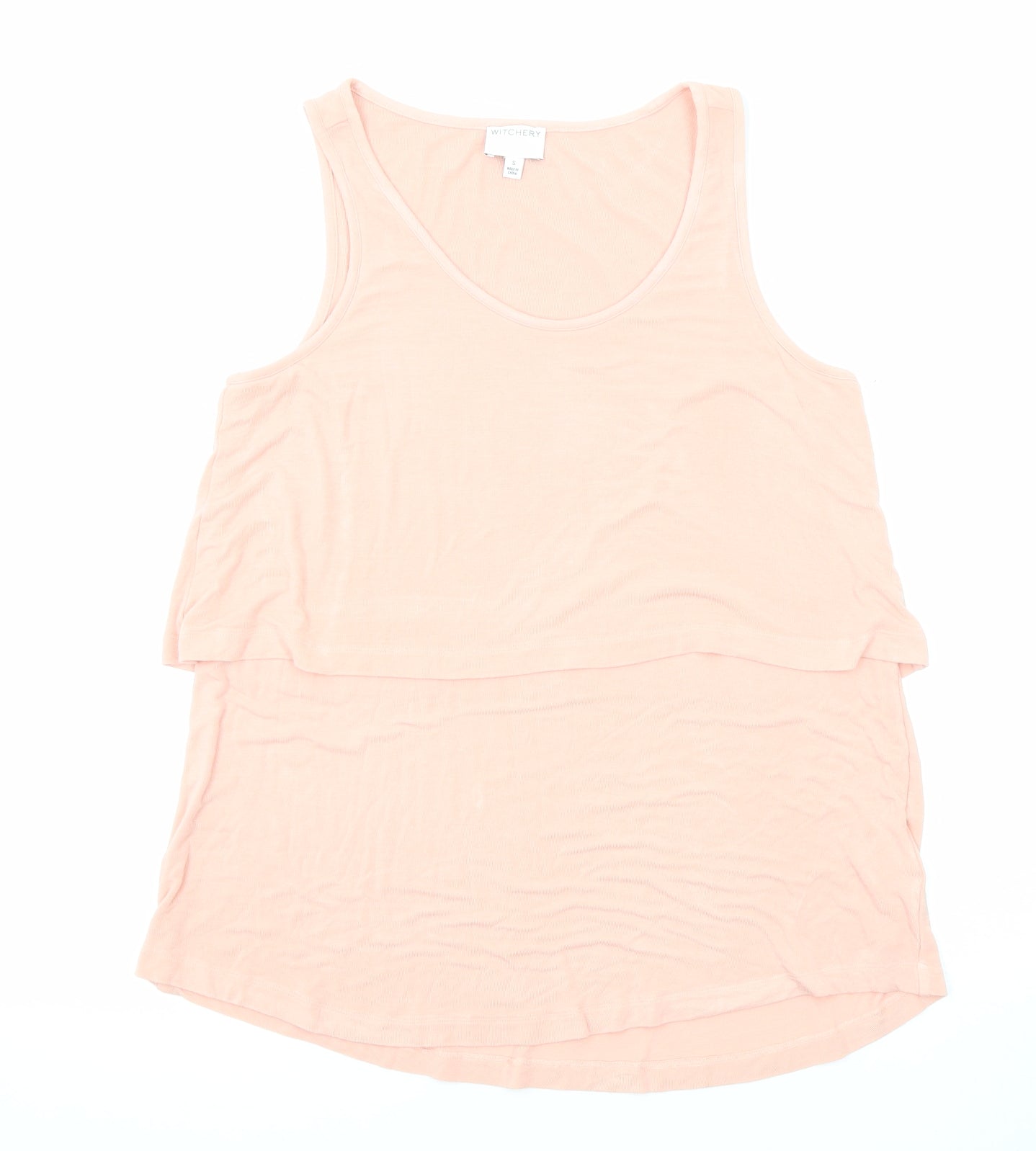 Womens UK Size S Witchery Pink Basic Tank