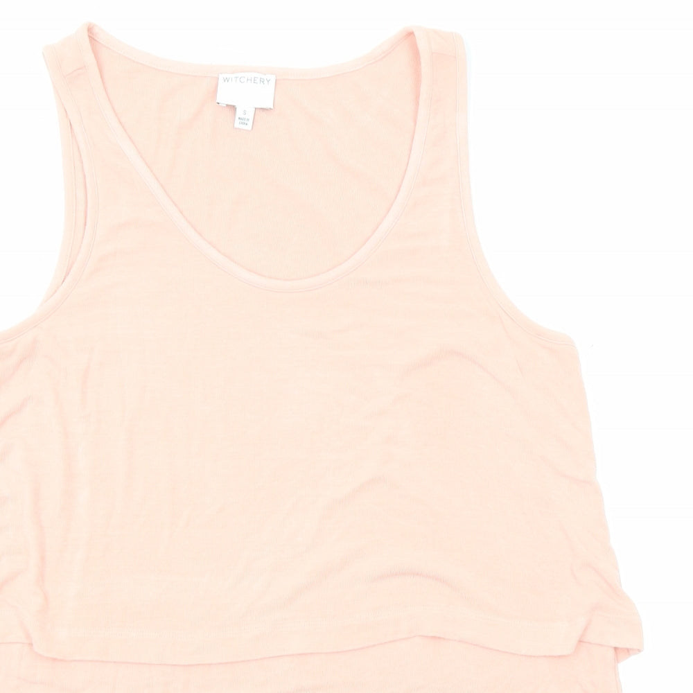 Womens UK Size S Witchery Pink Basic Tank
