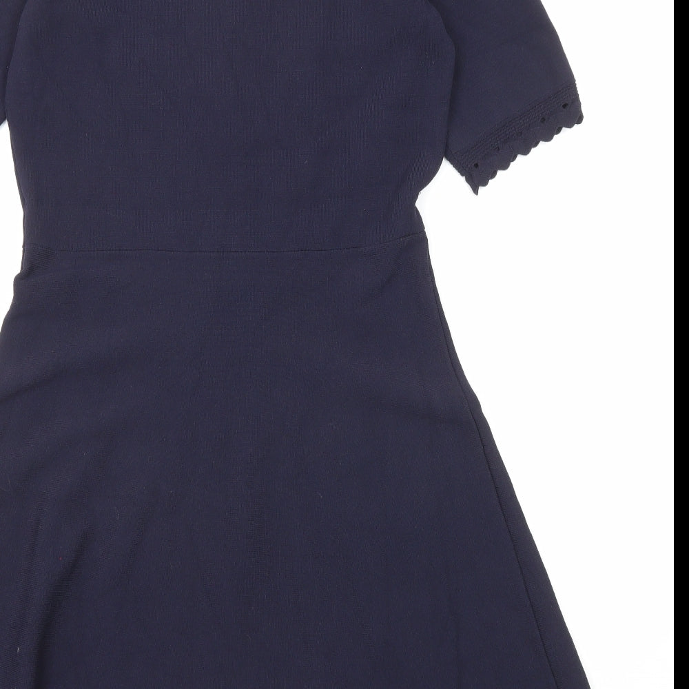 Ann Taylor Womens Blue Viscose Trapeze & Swing Size S Round Neck Pullover