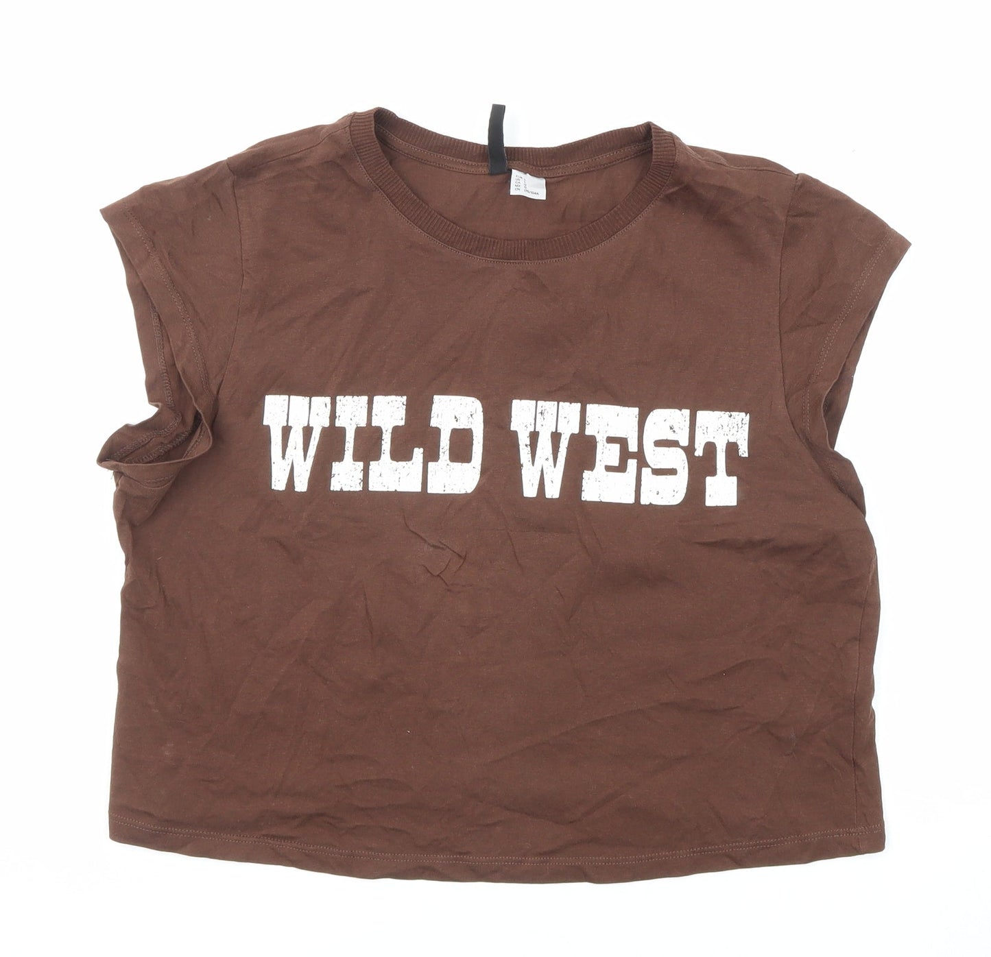 Womens UK Size L Divided by H&M Brown Basic T-Shirt