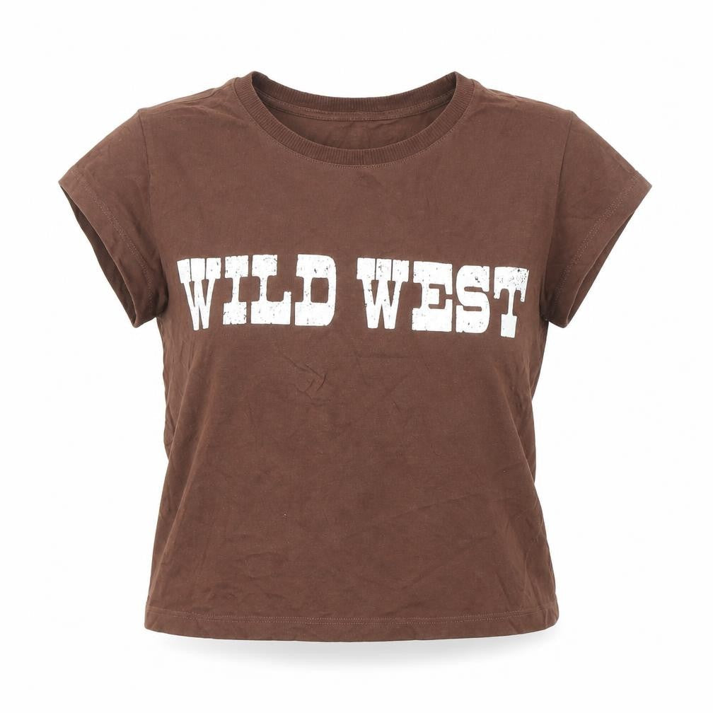 Womens UK Size L Divided by H&M Brown Basic T-Shirt