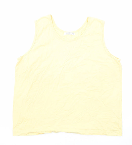 Womens UK Size 18 St Bernard Yellow Basic Tank