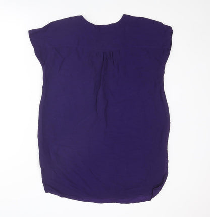 Phase Eight Womens Purple Viscose A-Line Size 12 V-Neck Pullover