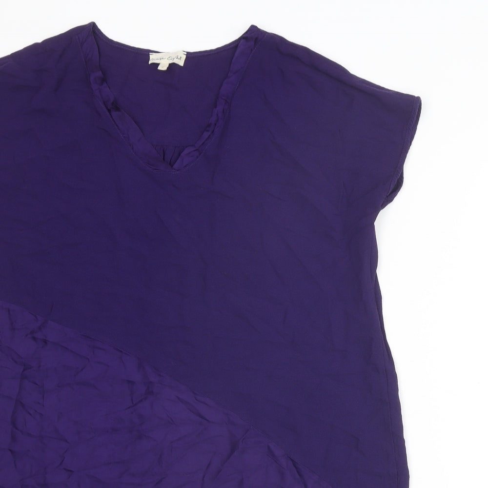 Phase Eight Womens Purple Viscose A-Line Size 12 V-Neck Pullover