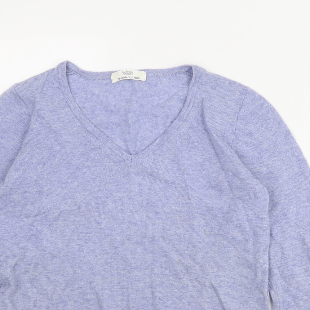 Womens UK Size 8 Marks and Spencer Blue Pullover Jumper