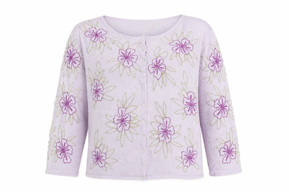 Womens UK Size 12 Kaliko Purple Cardigan Jumper