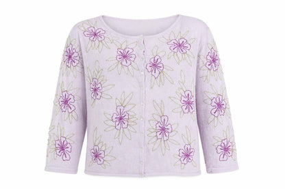Womens UK Size 12 Kaliko Purple Cardigan Jumper