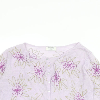 Womens UK Size 12 Kaliko Purple Cardigan Jumper