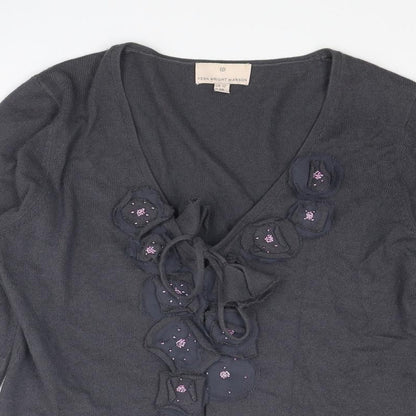 Womens UK Size 12 Fenn Wright Manson Grey Cardigan Jumper