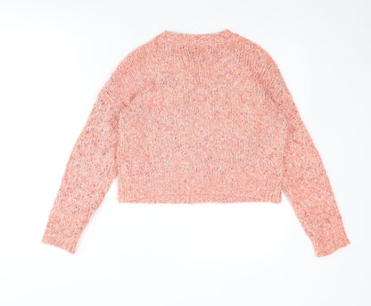 Pink Soda Womens Pink Round Neck Acrylic Pullover Jumper Size 6