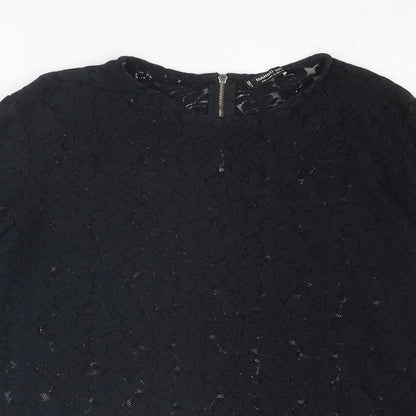 Womens UK Size L Mango Black Basic Blouse