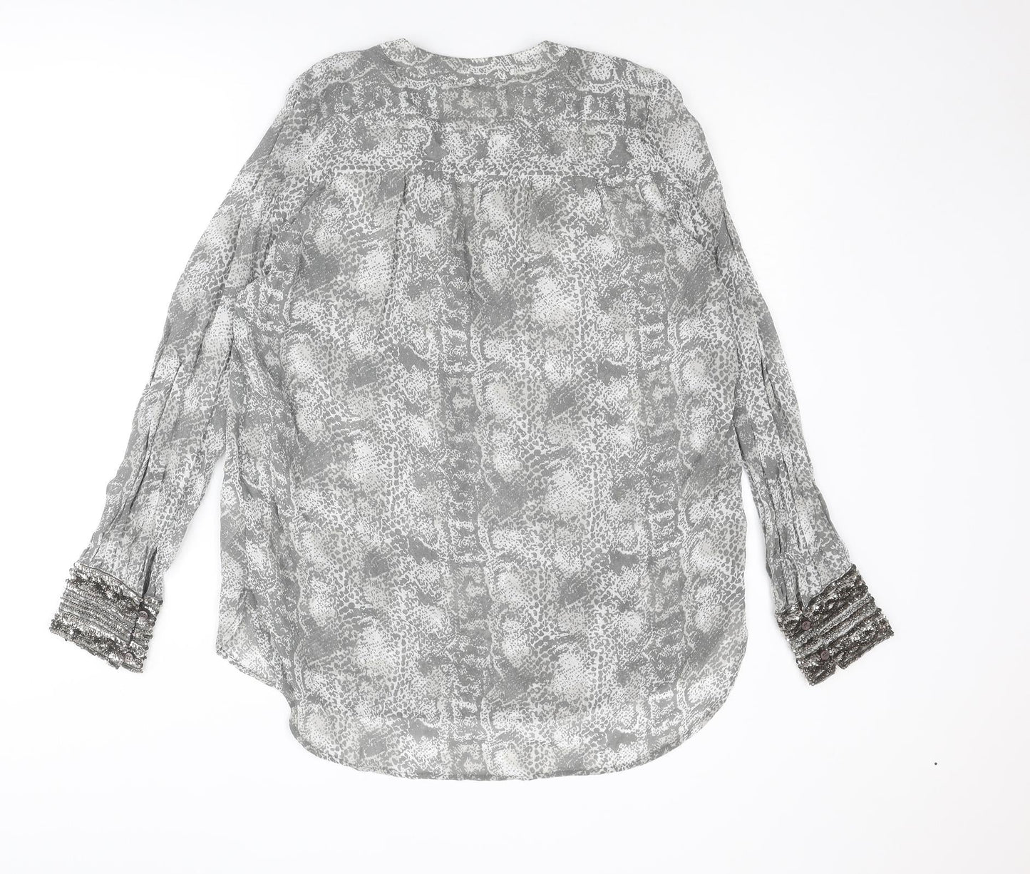 Womens UK Size 10 NEXT Grey Basic Blouse