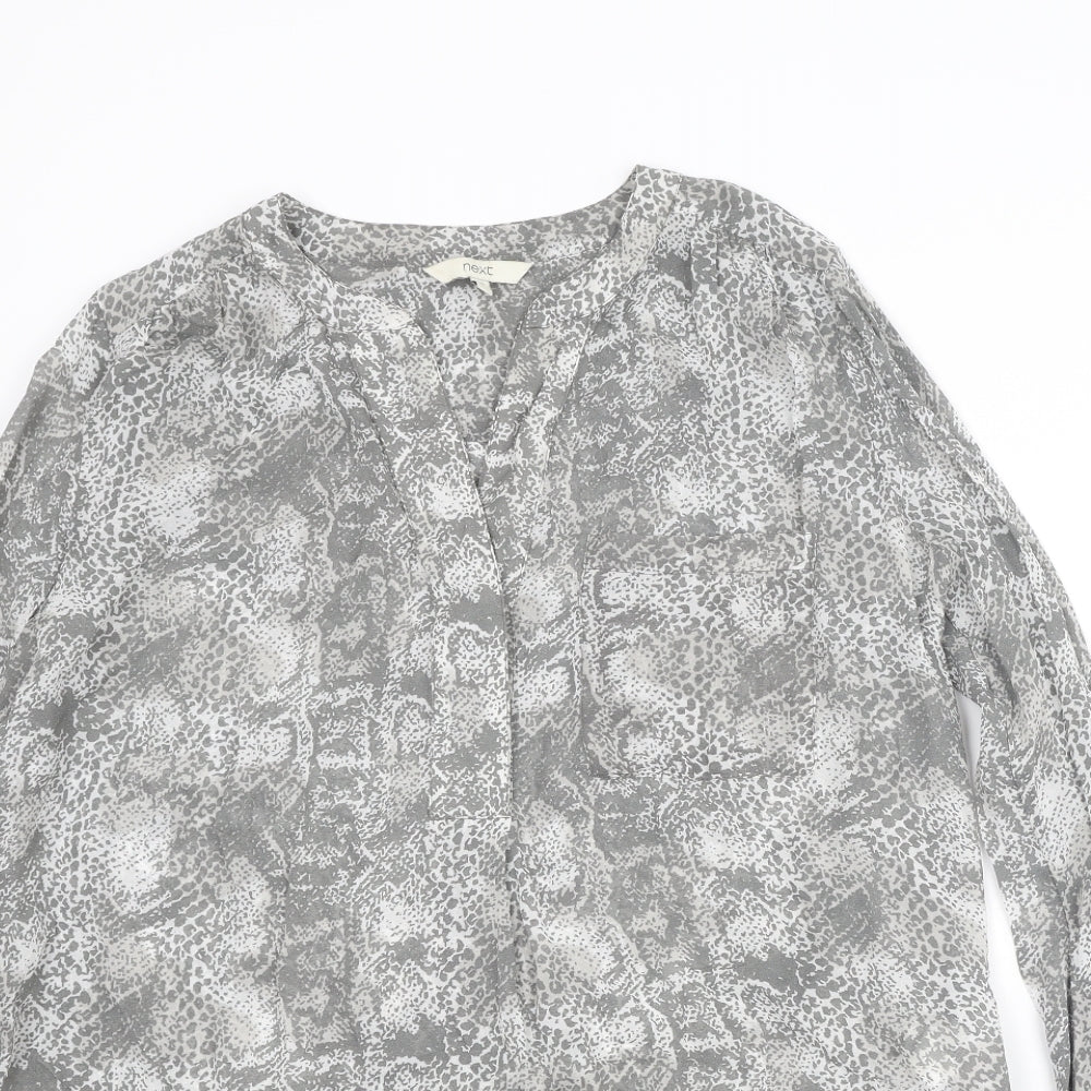 Womens UK Size 10 NEXT Grey Basic Blouse