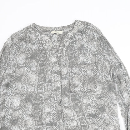 Womens UK Size 10 NEXT Grey Basic Blouse