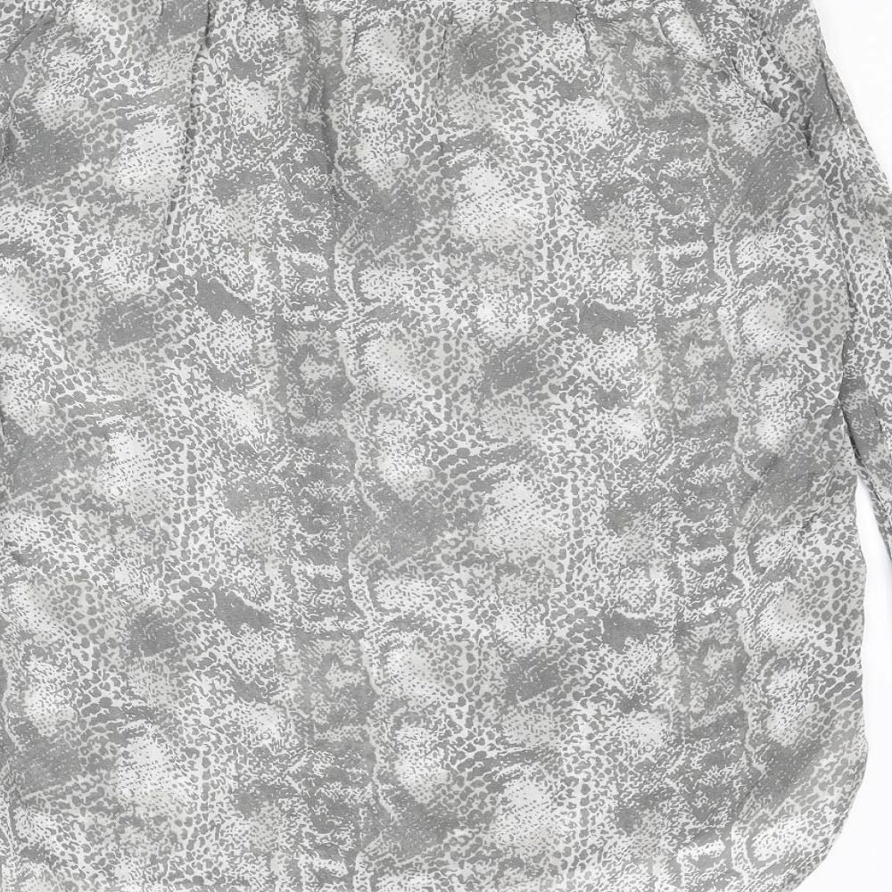 Womens UK Size 10 NEXT Grey Basic Blouse