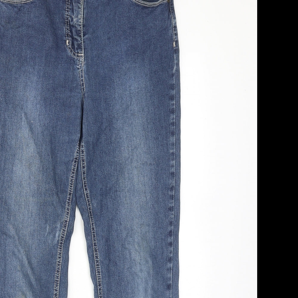 RJR.John Rocha Womens Blue Cotton Skinny Jeans Size 12 Regular Zip