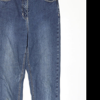 RJR.John Rocha Womens Blue Cotton Skinny Jeans Size 12 Regular Zip