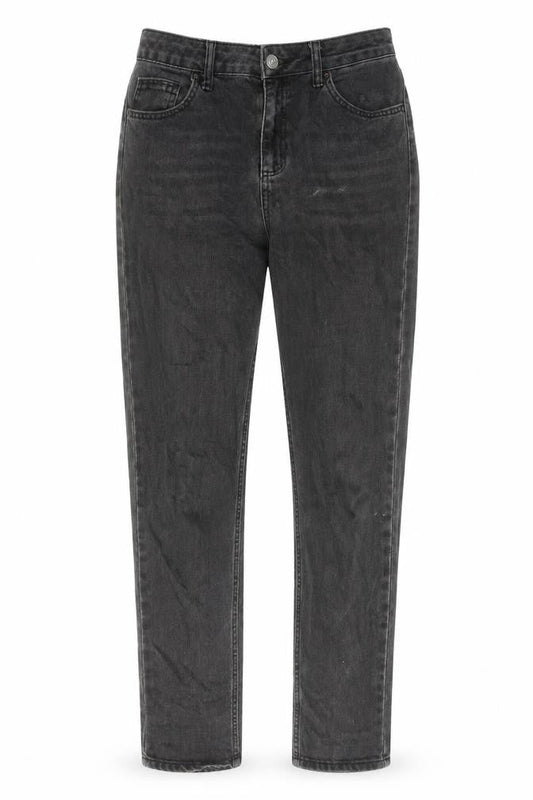 Front view of BDG women’s grey cotton skinny jeans, size UK 28, in, 32-inch leg regular zip