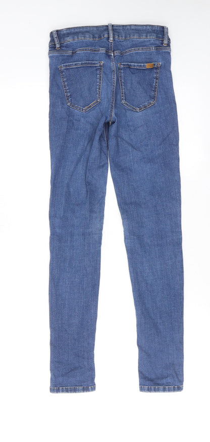 Mossimo Womens Blue Cotton Skinny Jeans Size 26 in Regular Zip