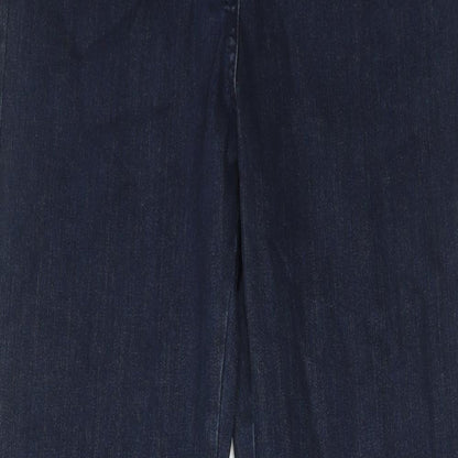 Thalava Womens Blue Cotton Straight Jeans Size 30 in Regular Zip
