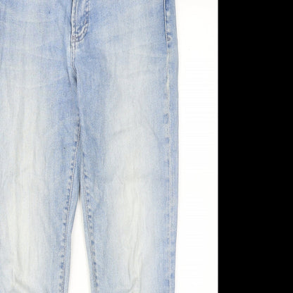Maison de Nimes Womens Blue Cotton Straight Jeans Size 10 Regular Zip