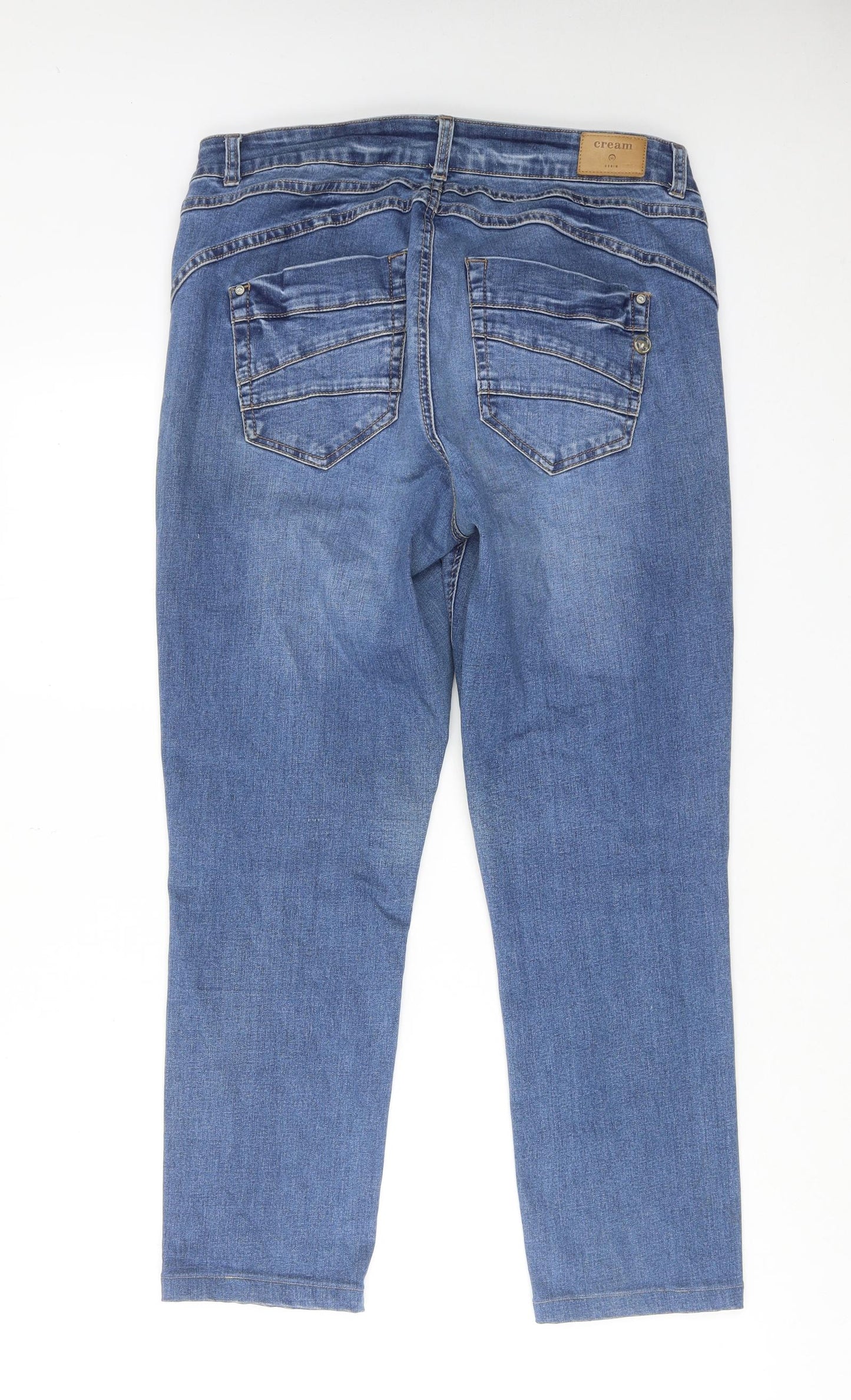 Cream Womens Blue Cotton Straight Jeans Size 31 in Regular Zip