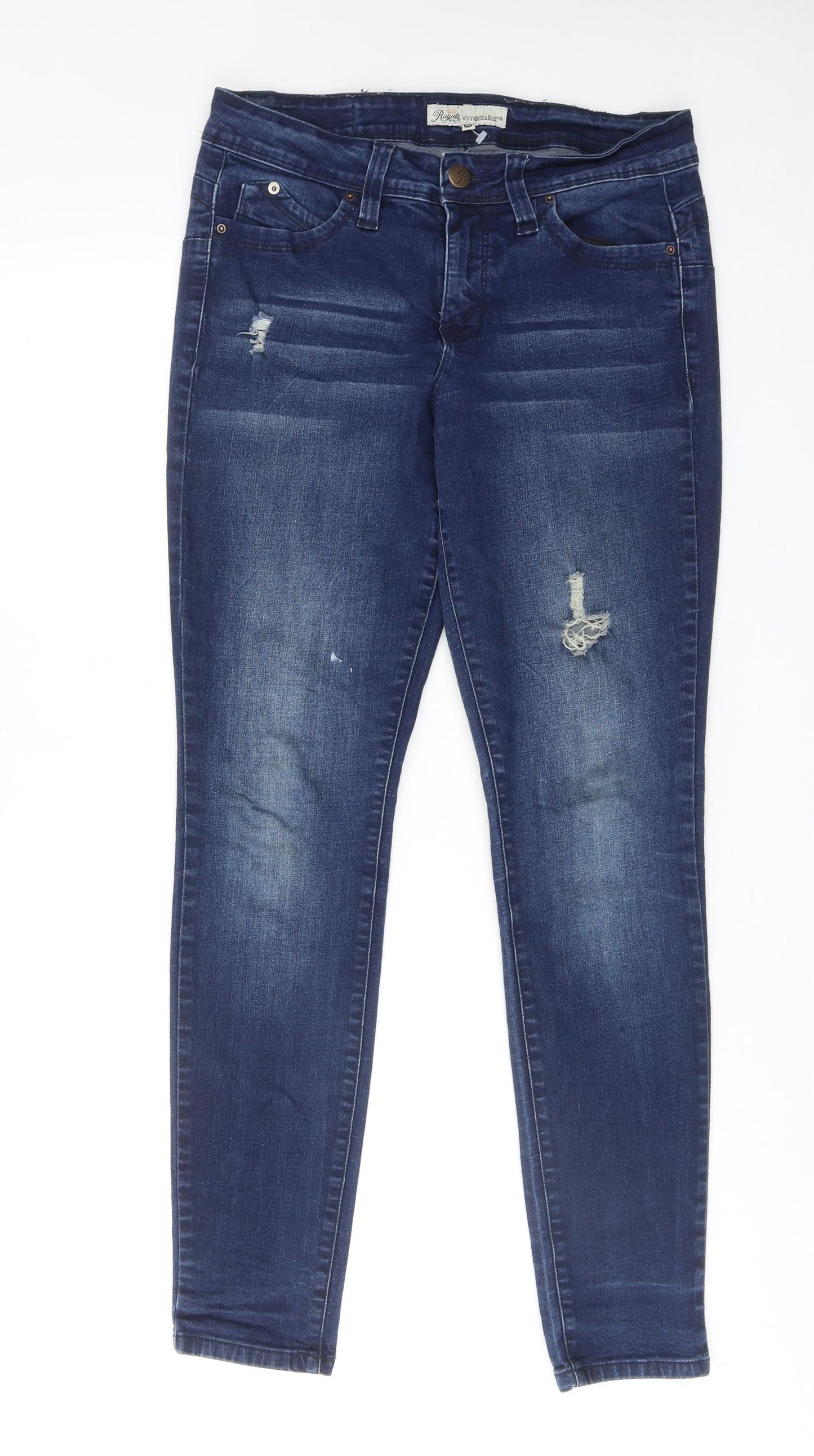 Womens UK Size 10 Royalty Regular Fit Skinny Blue Jeans