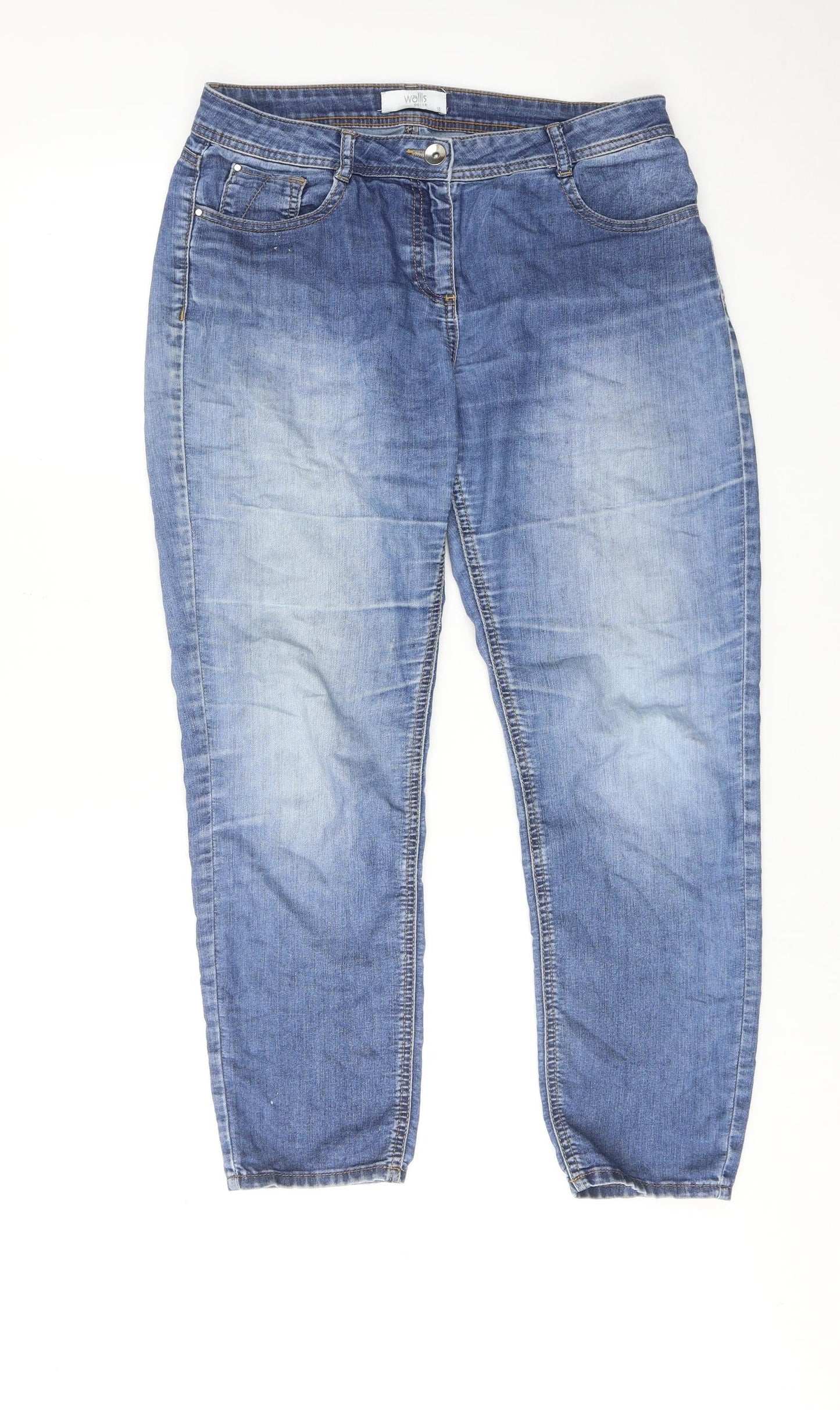 Womens UK Size 10 Wallis Regular Fit Straight Blue Jeans