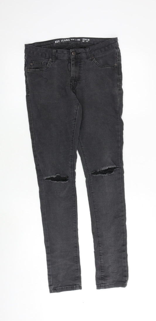 Mens UK Size 32 in BSC Jeans Extra-Slim Fit Skinny Grey Jeans