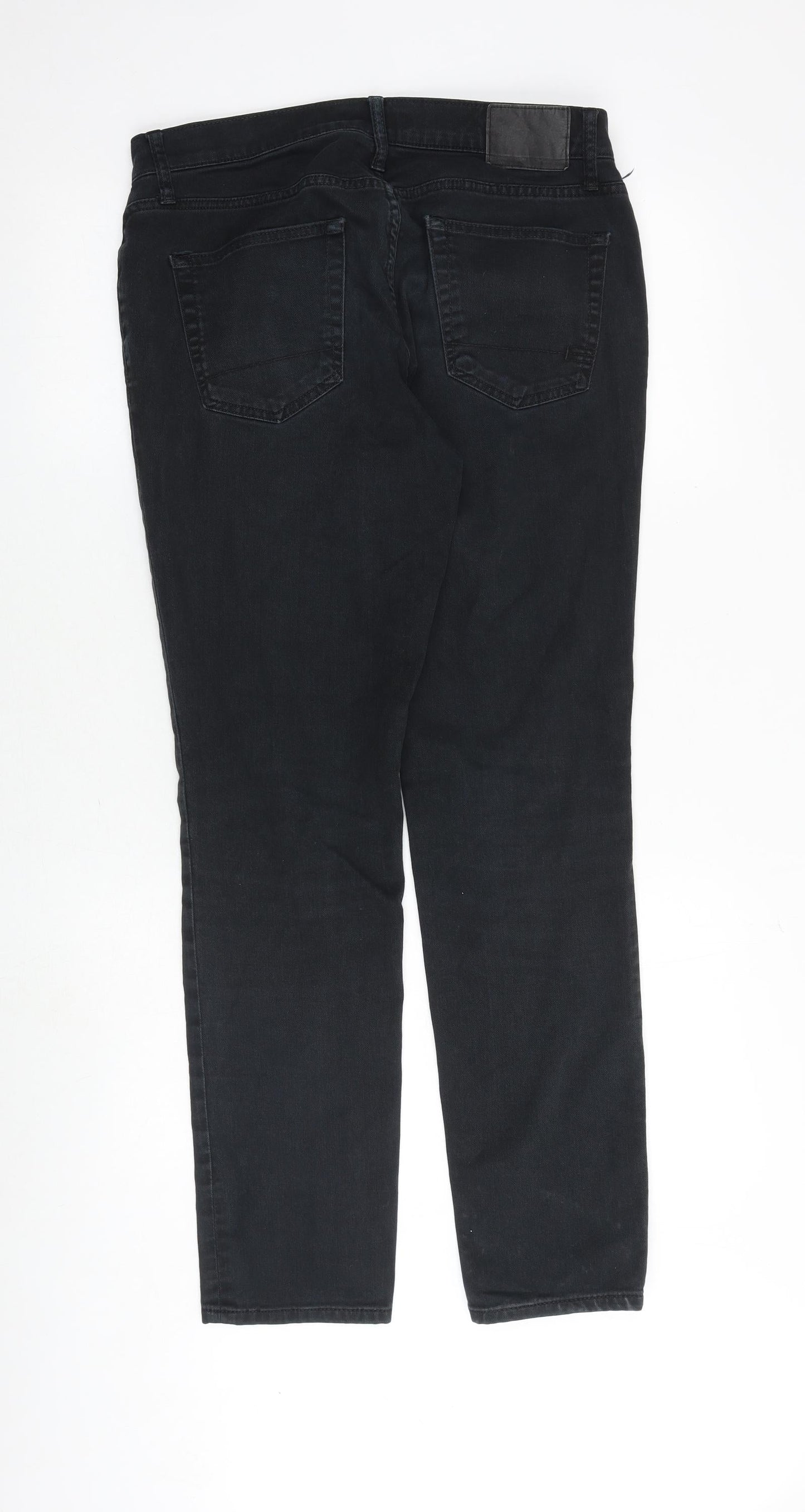 Aeropostale Mens Black Cotton Straight Jeans Size 31 in Slim Zip