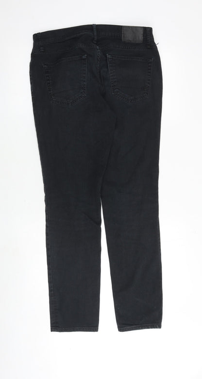 Aeropostale Mens Black Cotton Straight Jeans Size 31 in Slim Zip